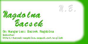 magdolna bacsek business card